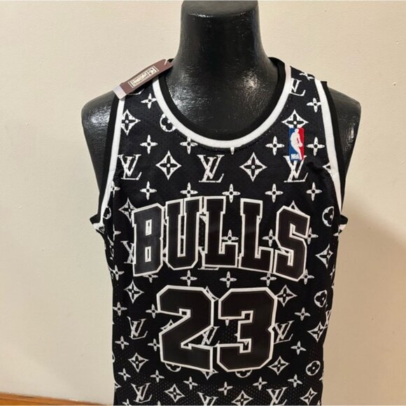 Chicago Bulls Michael Jordan # 23 Jersey Black/White , Unisex - Picture 8 of 12